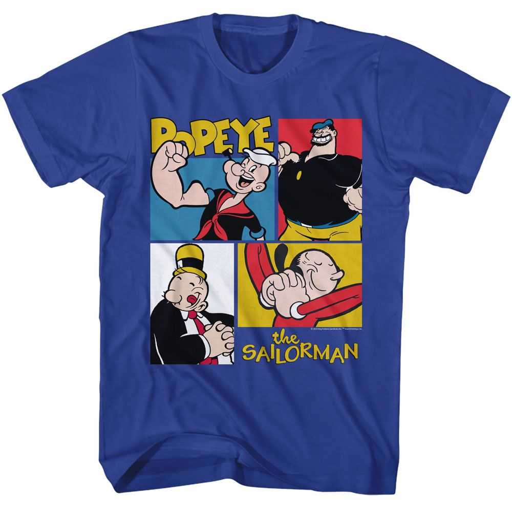 Popeye - POPEYE CHARACTER SQUARES Adult Shirt