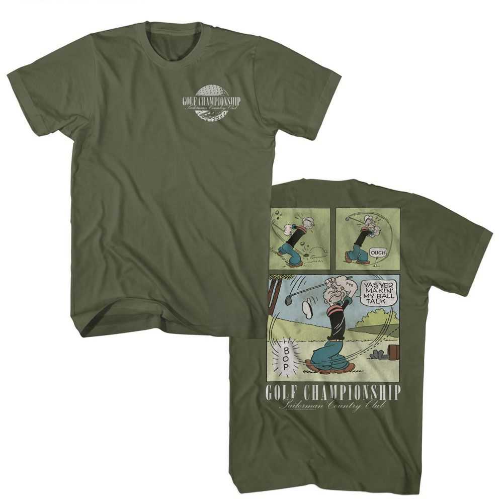 Popeye - POPEYE GOLF COMIC F B Adult Shirt
