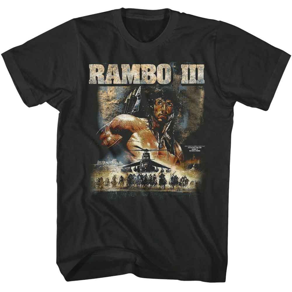 Rambo - RAMBO 3 CHOPPER POSTER Adult Shirt