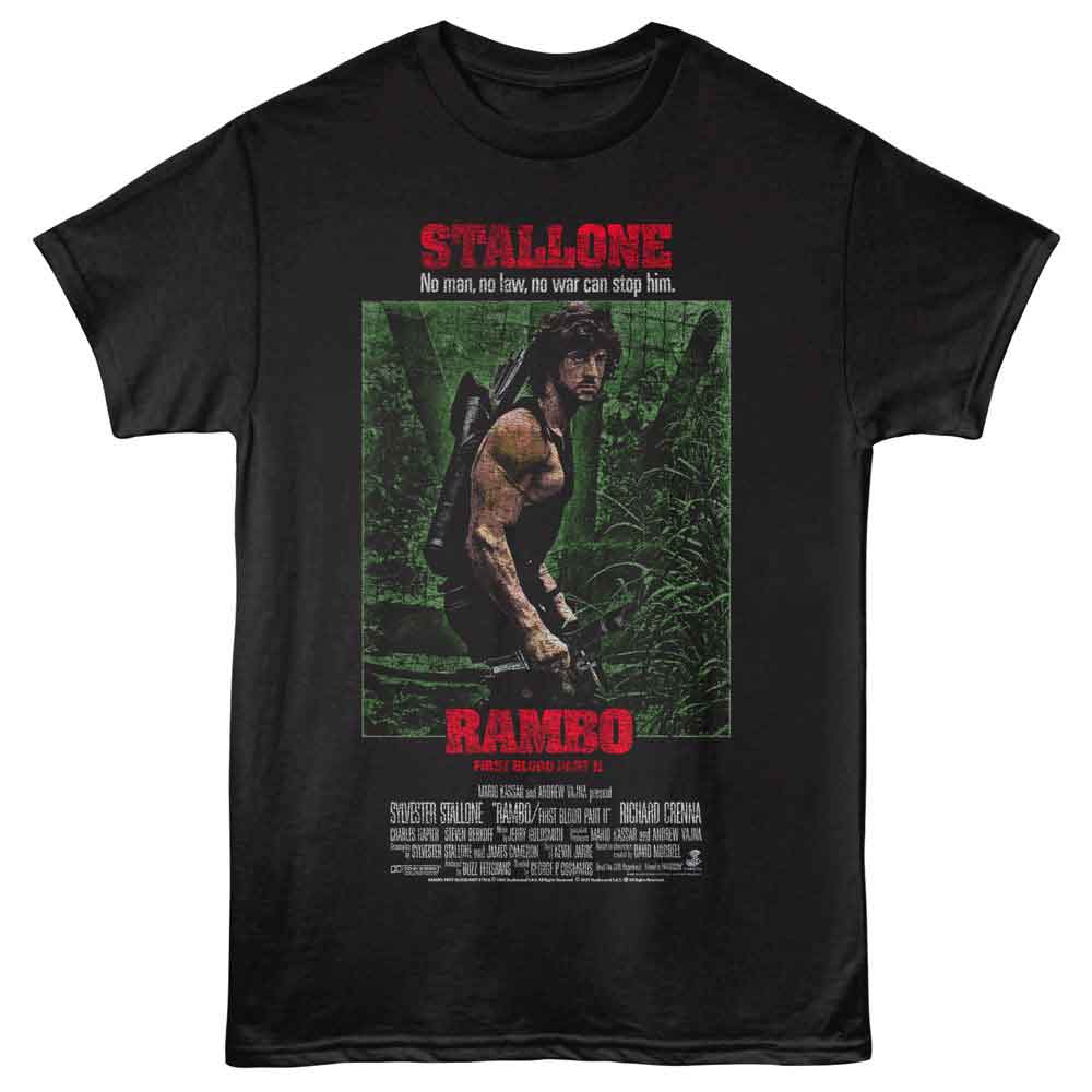 Rambo - RAMBO FIRST BLOOD JUNGLE POSTER Adult Shirt