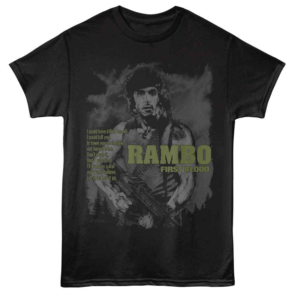 Rambo - RAMBO DONT PUSH IT Adult Shirt