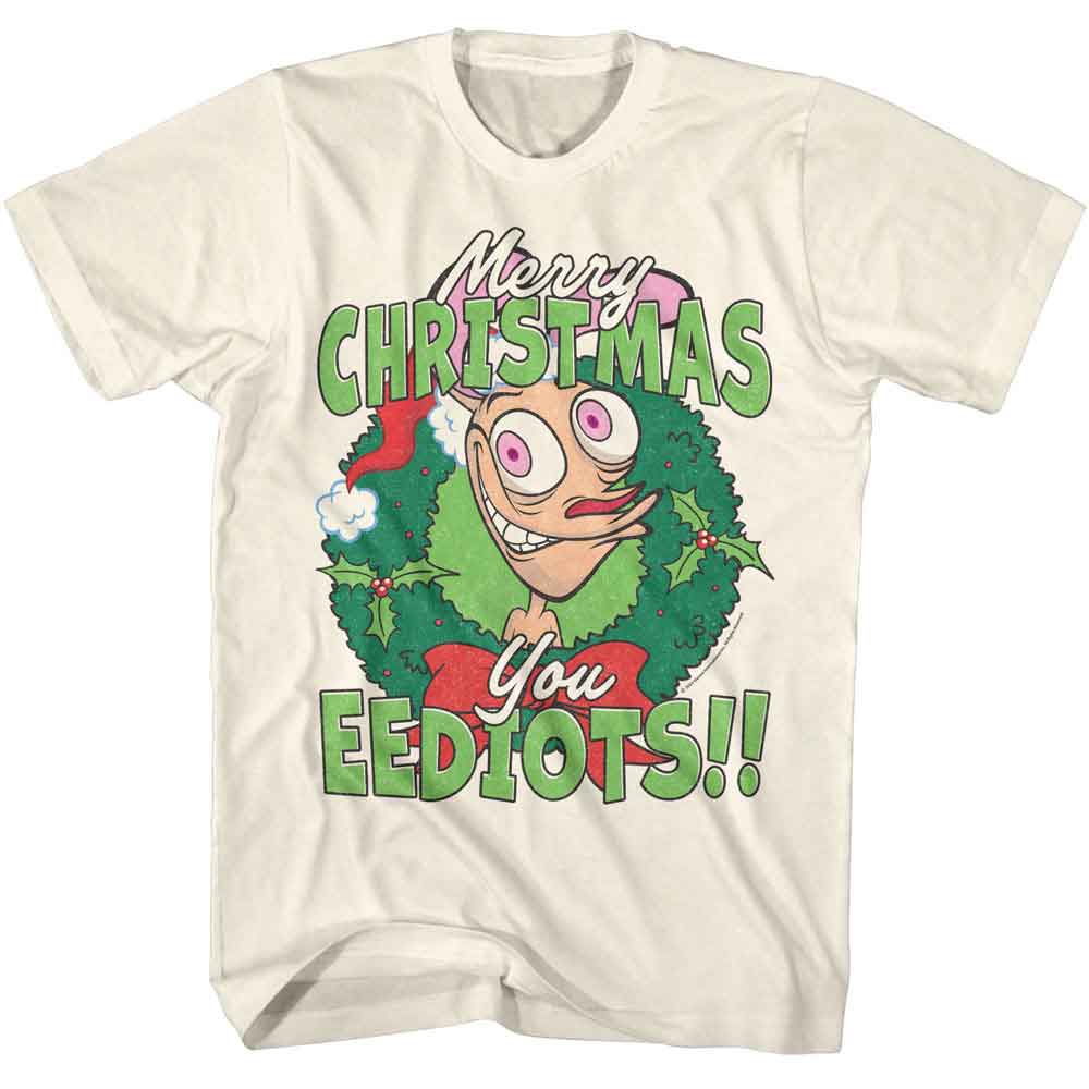 Ren and Stimpy - REN AND STIMPY MERRY CHRISTMAS EEDIOTS Adult Shirt