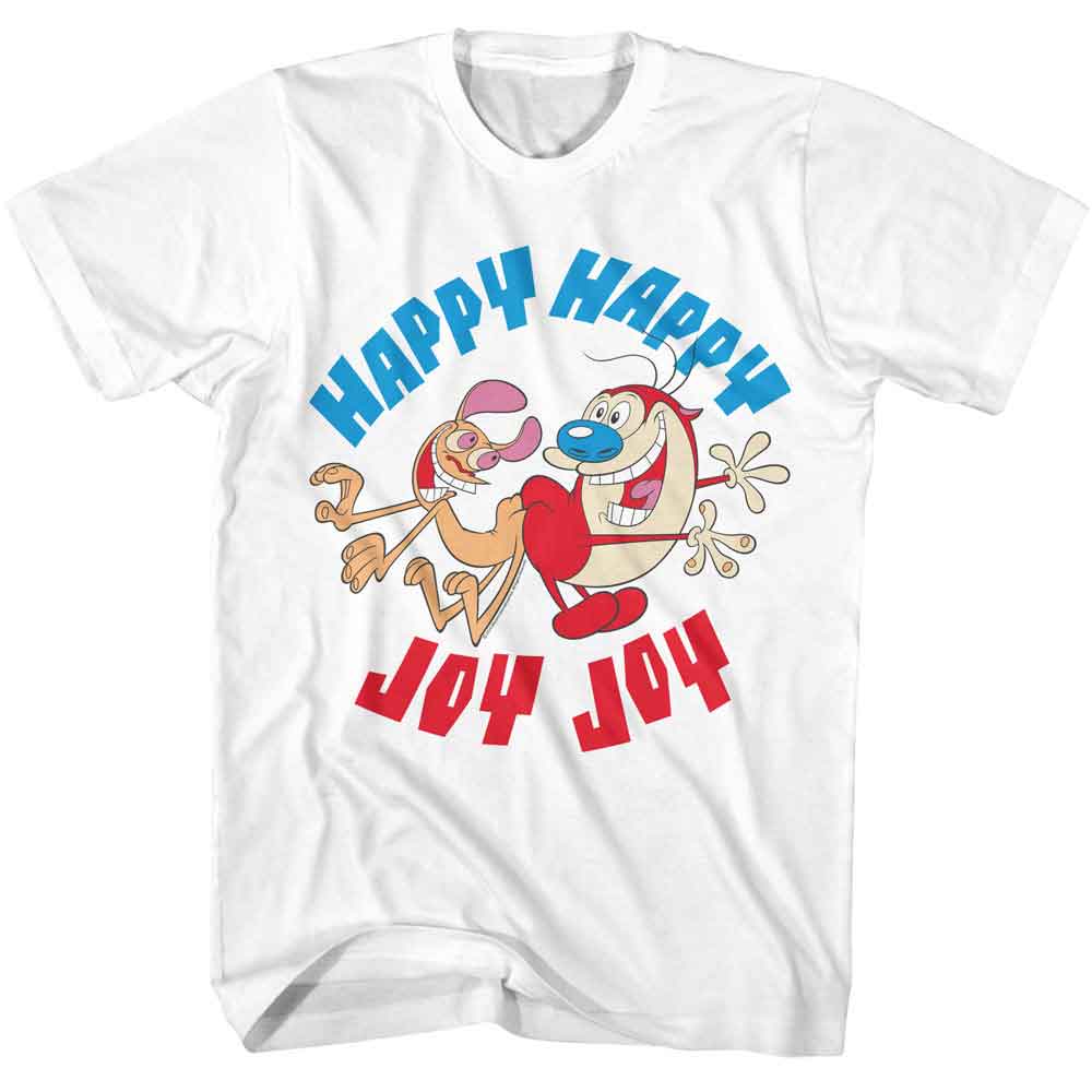 Ren and Stimpy - REN AND STIMPY HAPPY HAPPY JOY JOY Adult Shirt