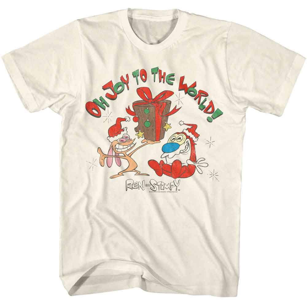 Ren and Stimpy - REN AND STIMPY JOY TO THE WORLD Adult Shirt