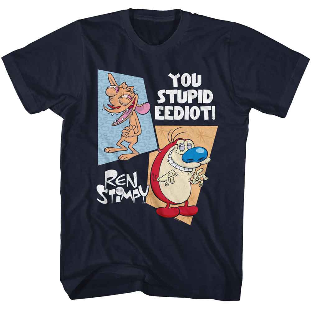 Ren and Stimpy - REN AND STIMPY TWO SHAPES Adult Shirt