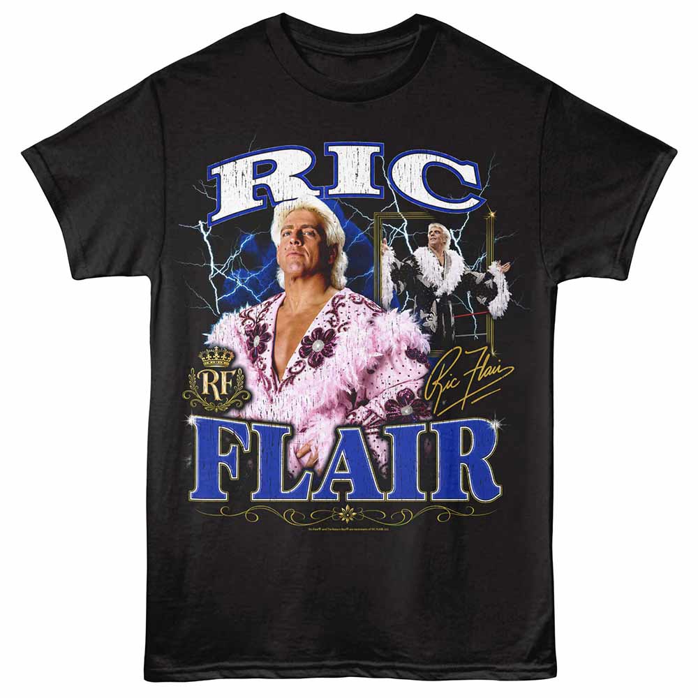 Ric Flair - RIC FLAIR LIGHTNING COLLAGE Adult Shirt