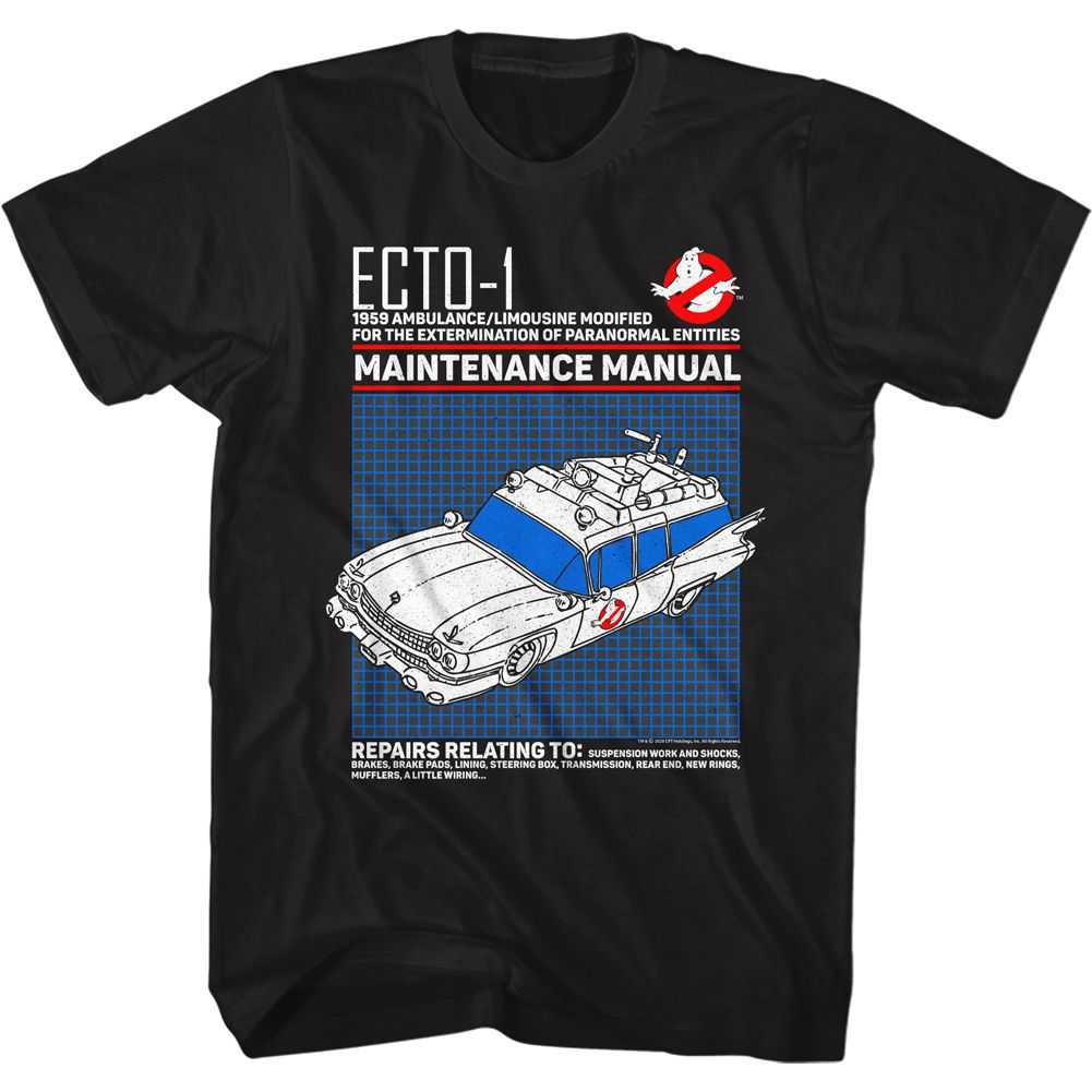 The Real Ghostbusters - ECTO1 MANUAL Adult Shirt