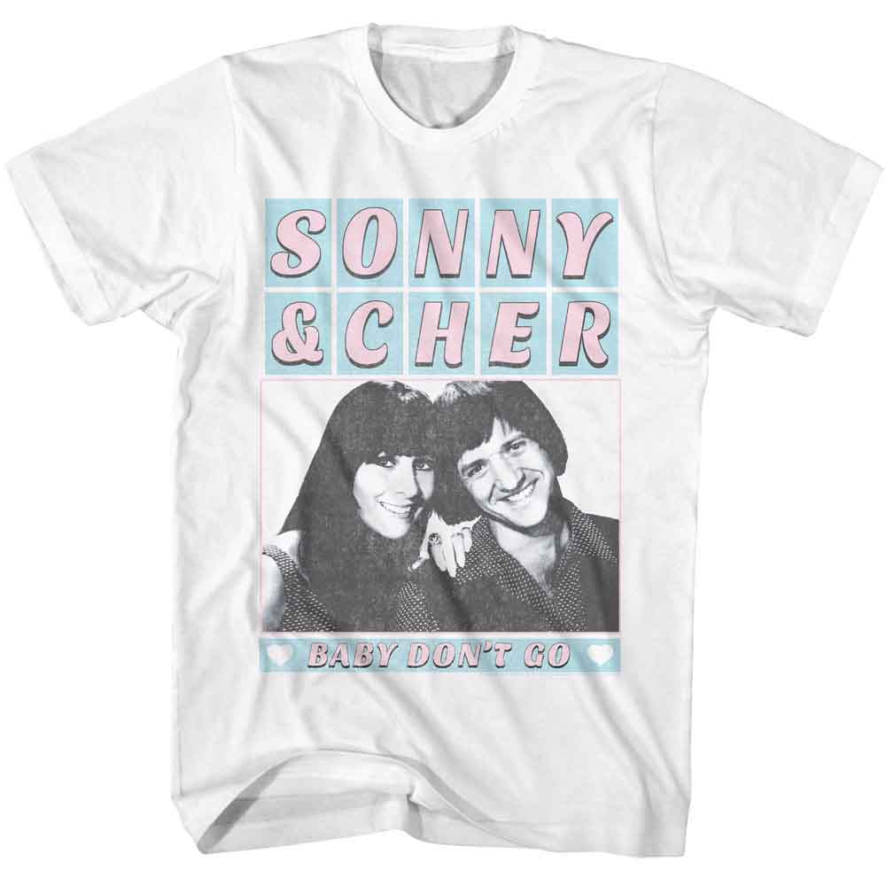 Sonny and Cher - SONNY AND CHER BABY DONT GO NAME BLOCKS Adult Shirt