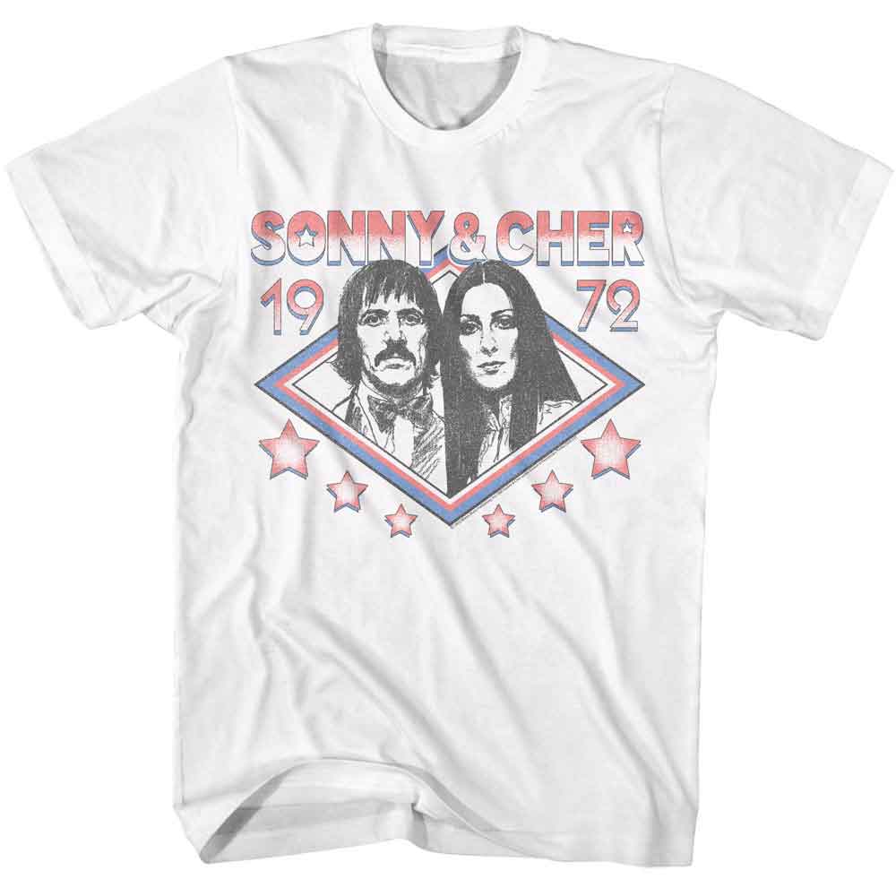 Sonny and Cher - SONNY AND CHER 1972 STARS Adult Shirt