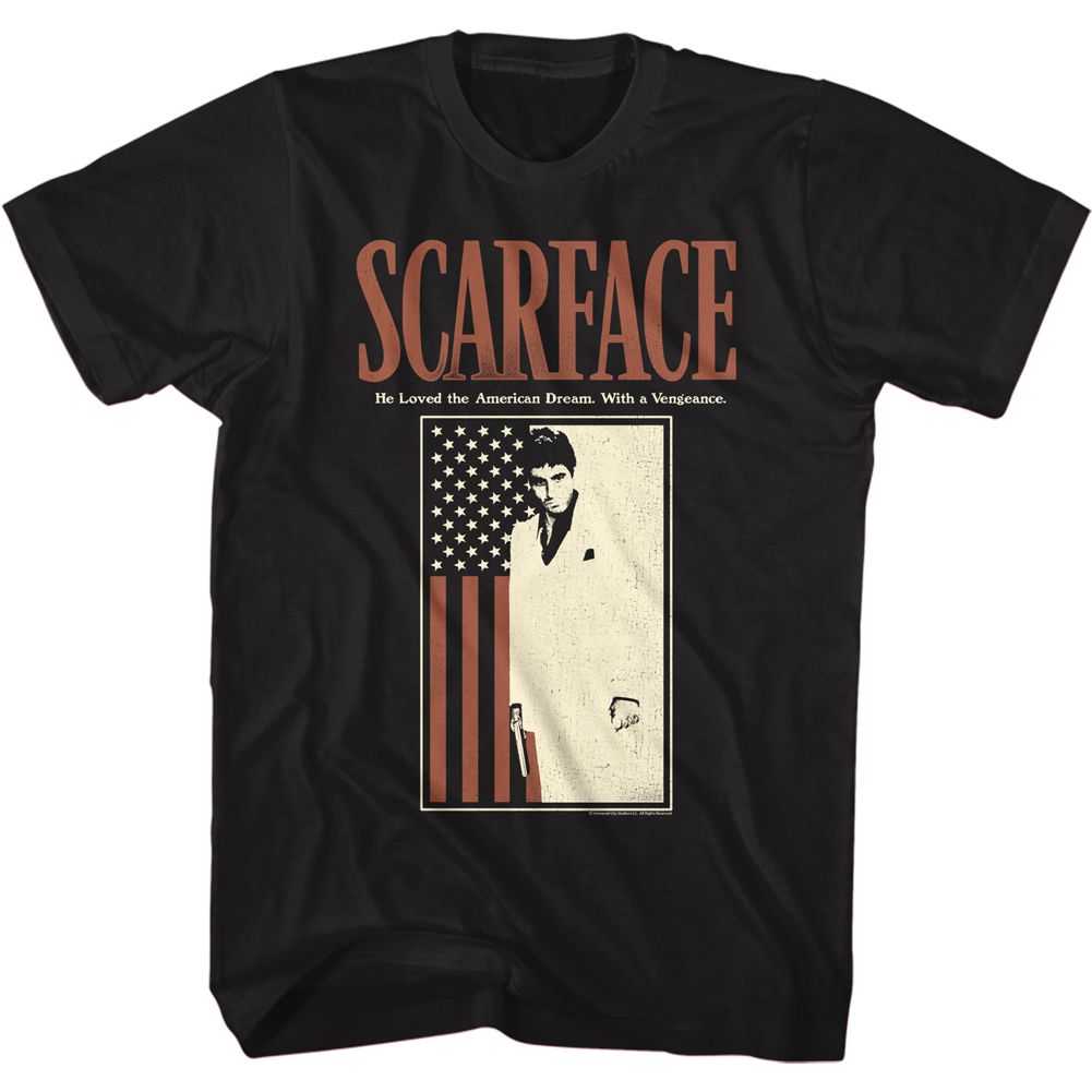 Scarface - SCARFACEWITHFLAG Adult Shirt