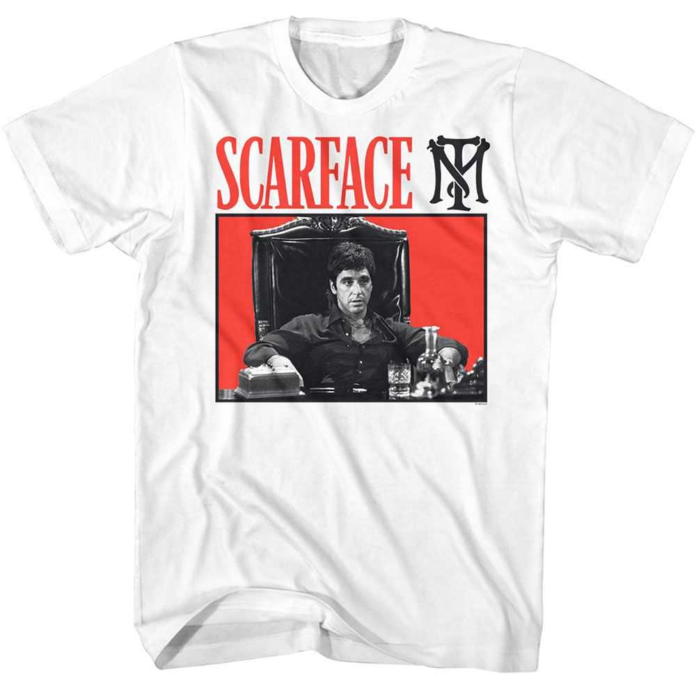 Scarface - SCARFACE RED BG Adult Shirt