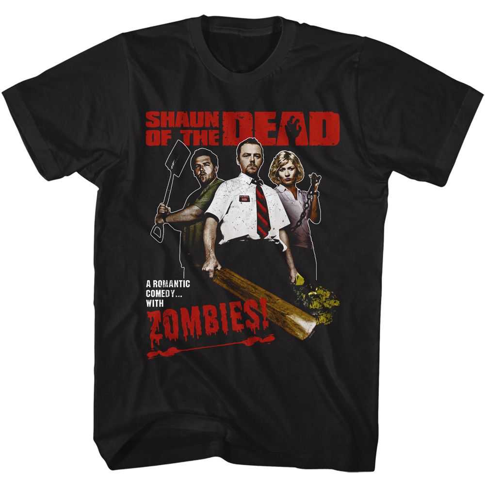 Shaun of The Dead - SHAUN OF THE DEAD ROMANTIC COMEDY Adult Shirt