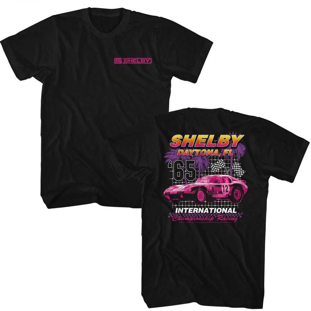 Carroll Shelby - SHELBY INTERNATIONAL CHAMP FRONT AND BACK Adult Shirt