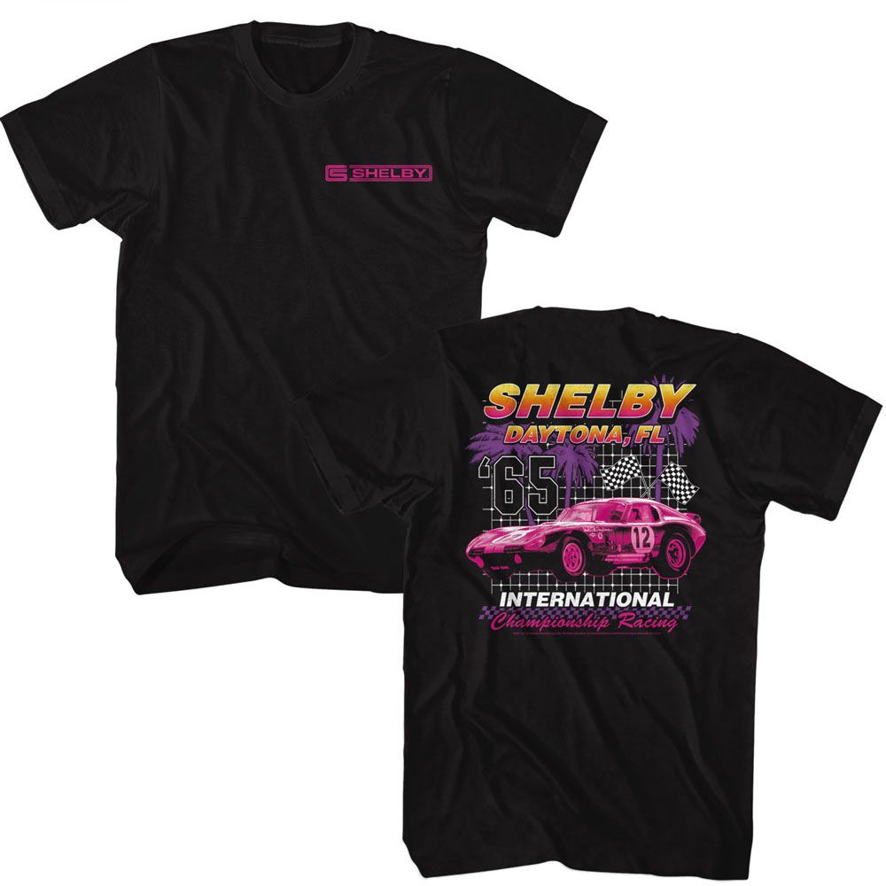 Carroll Shelby - SHELBY INTERNATIONAL CHAMP FRONT AND BACK Adult Shirt