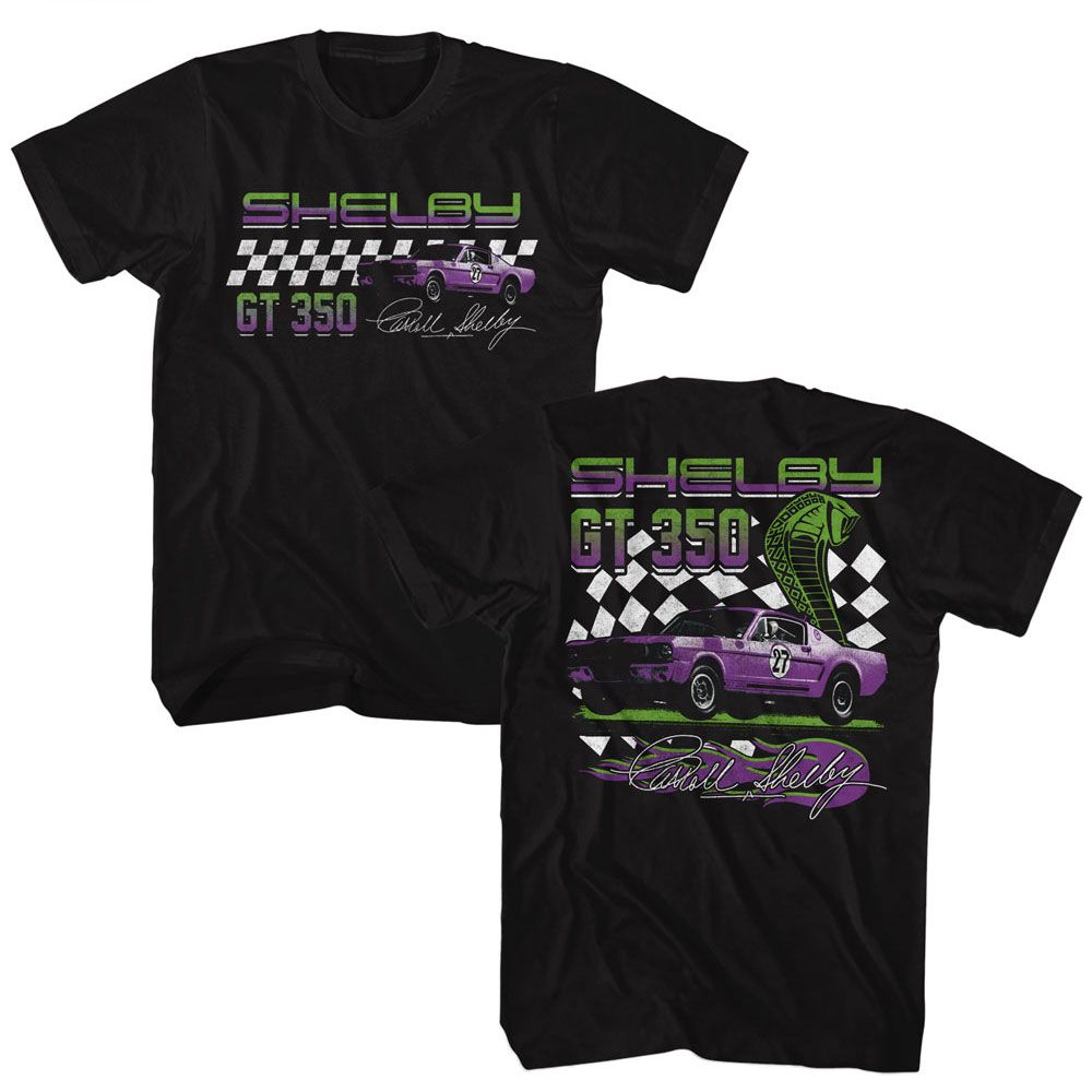 Carroll Shelby - CARROLL SHELBY GT 350 RACING FRONT BACK Adult Shirt