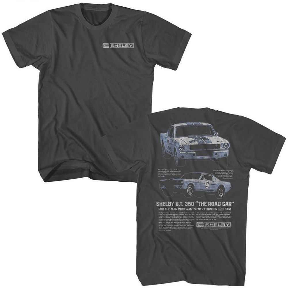 Carroll Shelby - CARROLL SHELBY GT 350 TWO ANGLES F B Adult Shirt