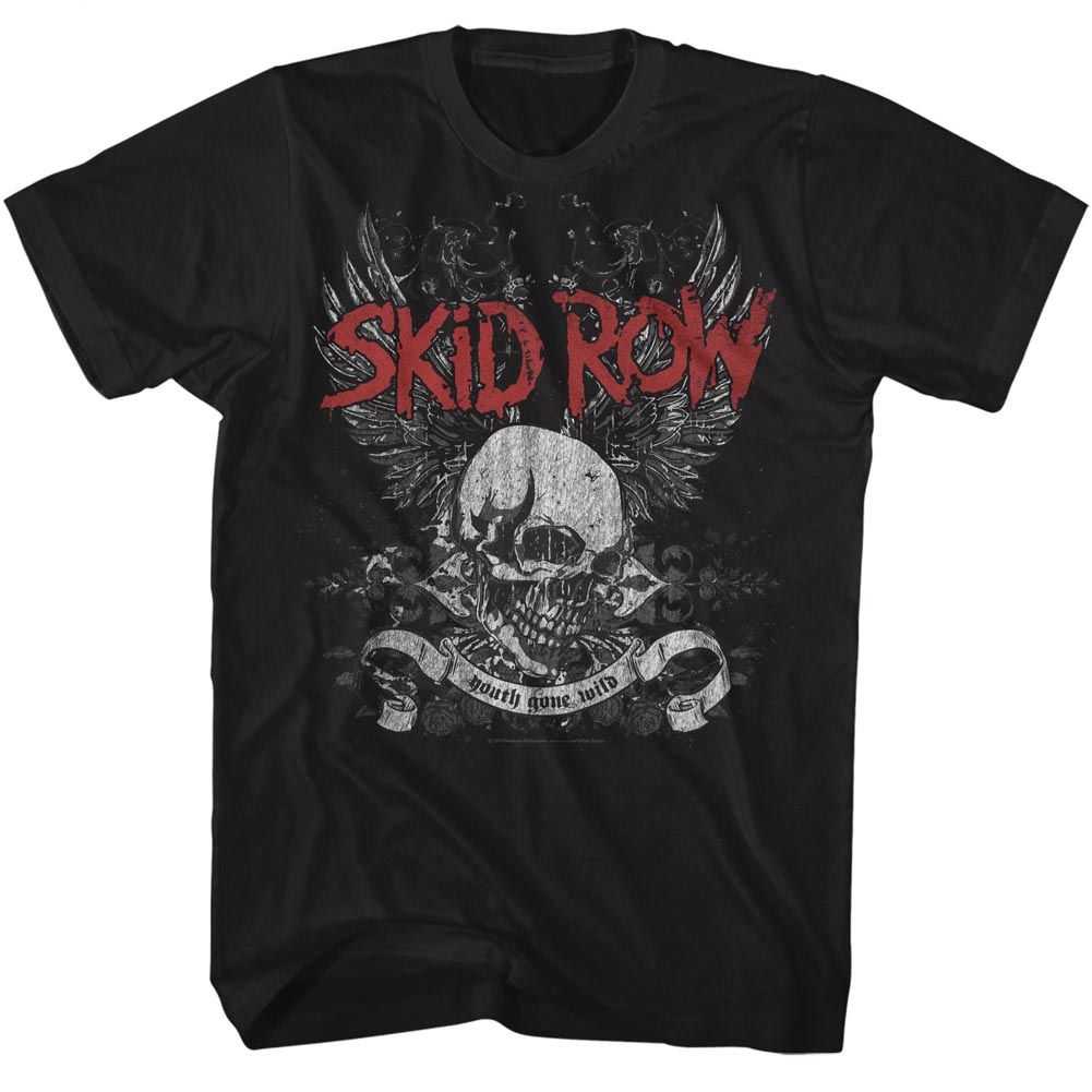 Skid Row - SKULL AND WINGS Adult Shirt