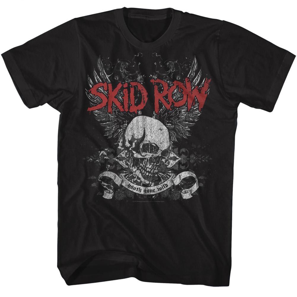Skid Row - SKULL AND WINGS Adult Shirt