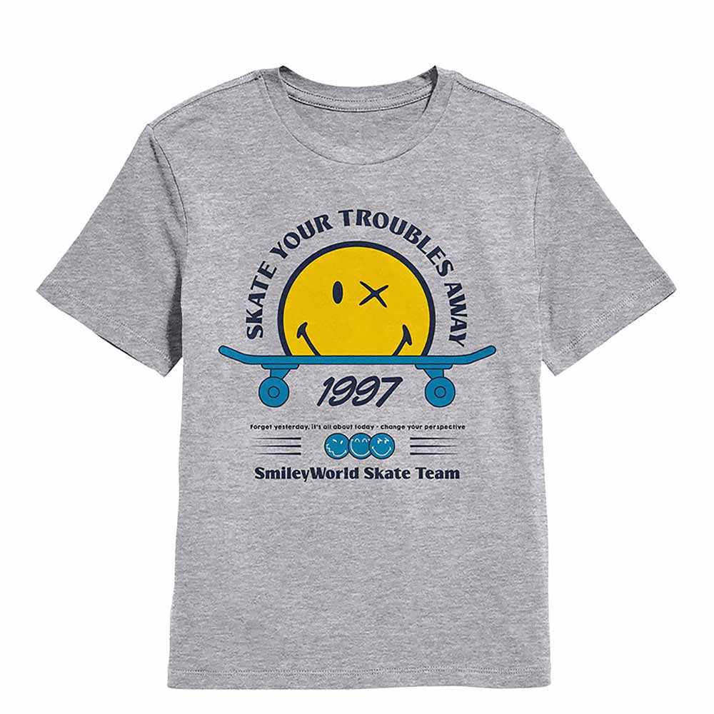 SmileyWorld - SMILEYWORLD SKATE TROUBLES AWAY Youth Shirt