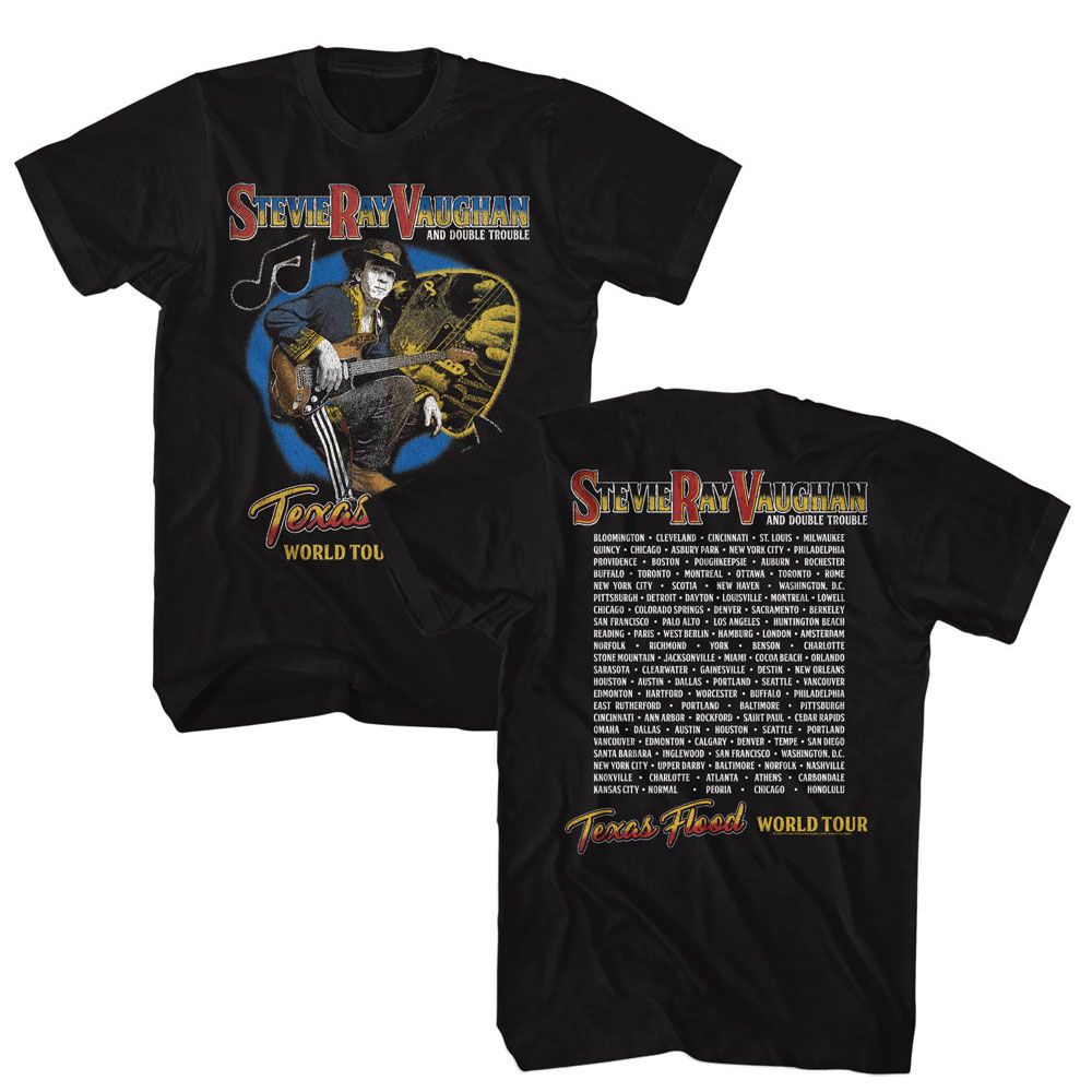 Stevie Ray Vaughan - SRV TEXAS FLOOD WORLD TOUR Adult Shirt