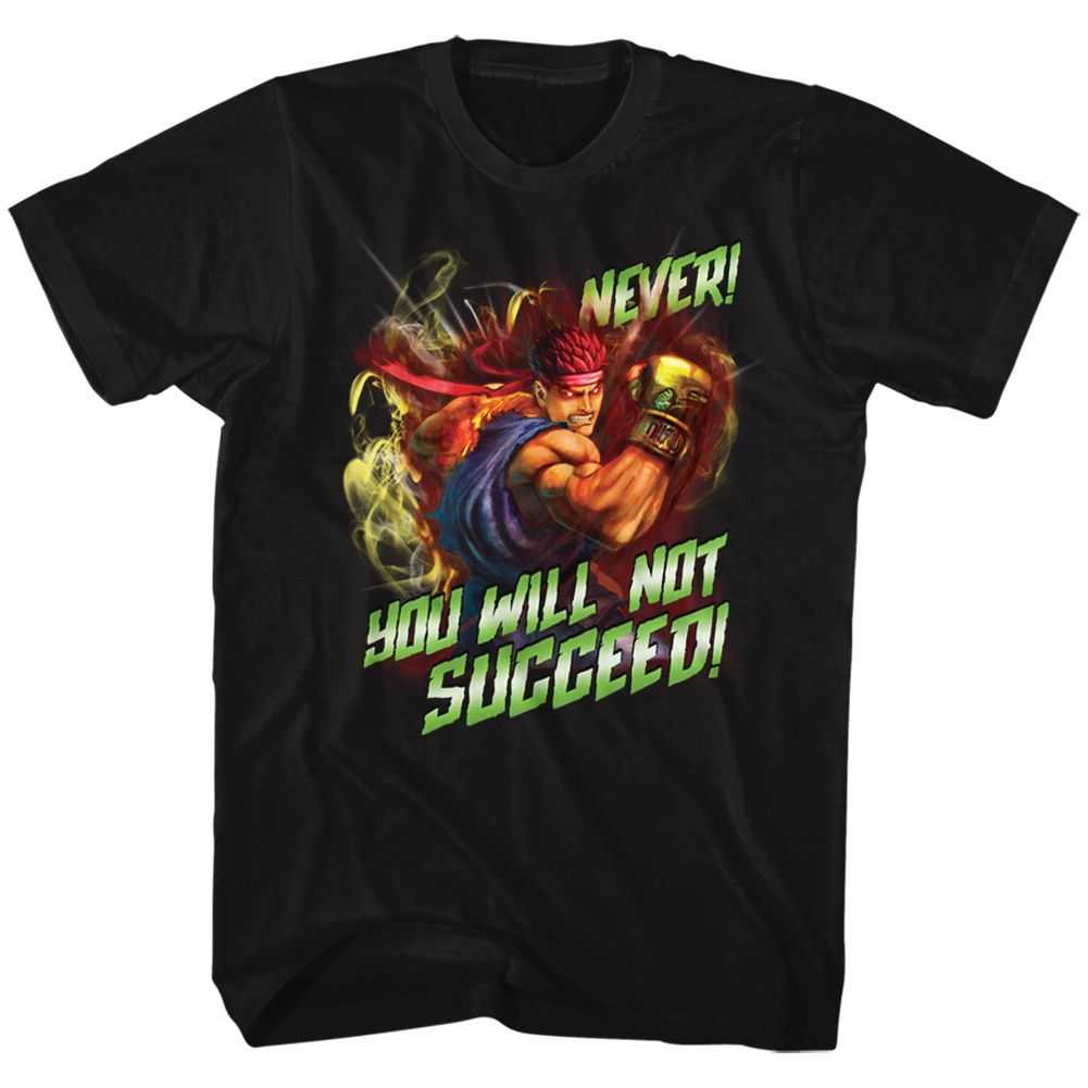 Street Fighter - NEVER SUCCEED Adult Shirt