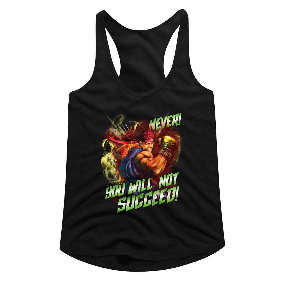 Street Fighter - NEVER SUCCEED Adult Shirt