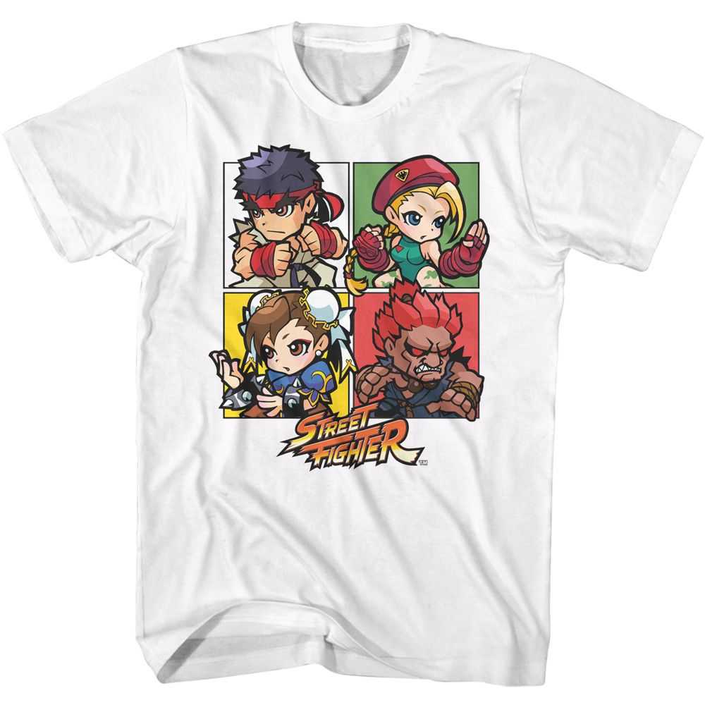 Street Fighter - STREET FIGHTER FOUR CHIBI SQUARES Adult Shirt
