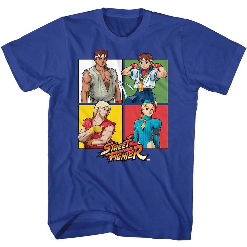Street Fighter - STREET FIGHTER FOUR SQUARES Adult Shirt