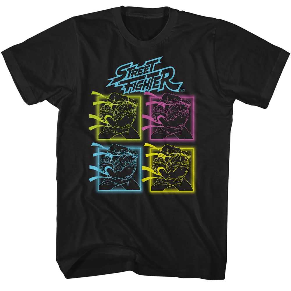 Street Fighter - STREET FIGHTER NEON HADOKEN Adult Shirt