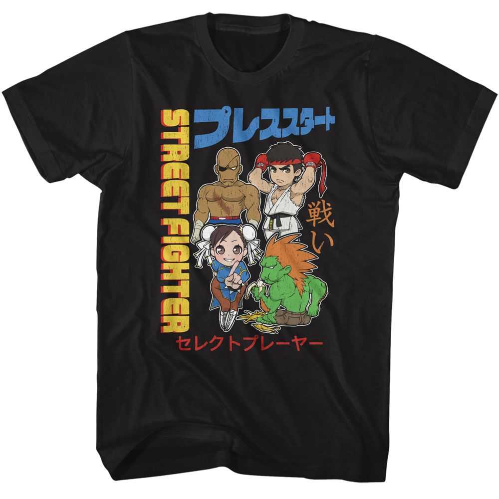 Street Fighter - STREET FIGHTER CHIBI WITH KANJI Adult Shirt