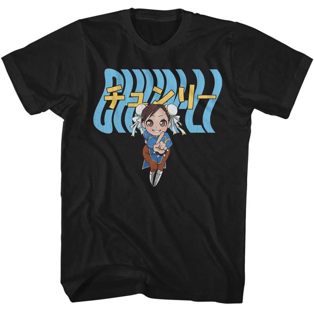 Street Fighter - STREET FIGHTER CHUN LI WARPED TEXT Adult Shirt