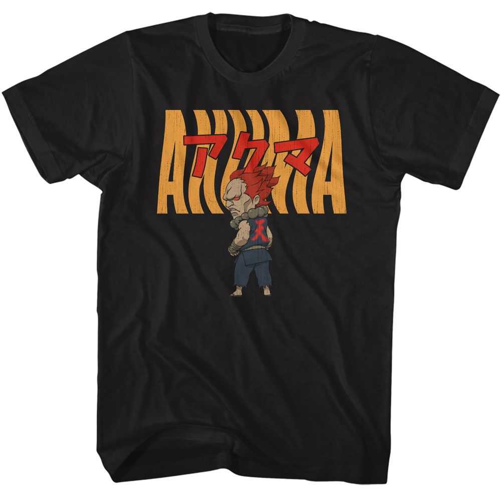 Street Fighter - STREET FIGHTER AKUMA WARPED TEXT Adult Shirt