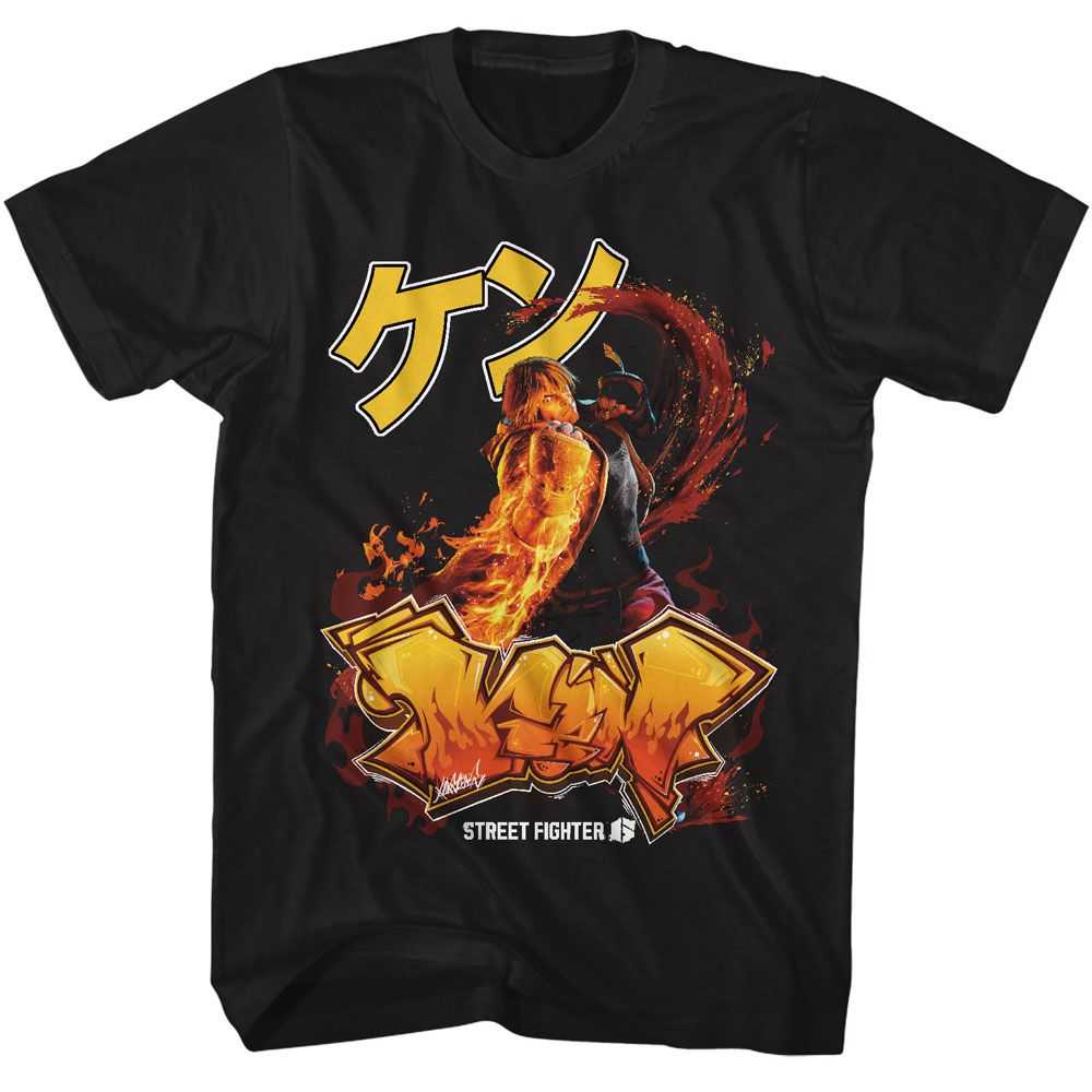 Street Fighter - STREET FIGHTER KEN GRAFFITI Adult Shirt