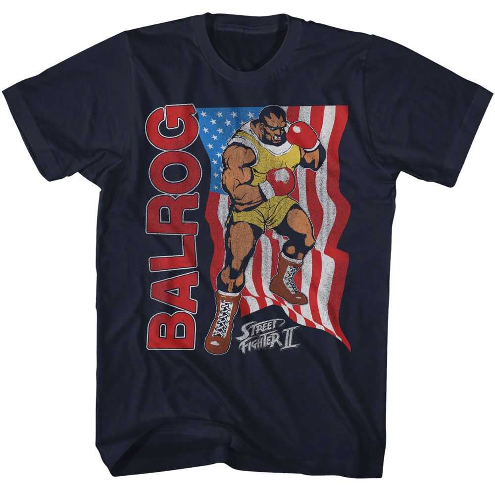 Street Fighter - STREET FIGHTER BALROG AND FLAG Adult Shirt