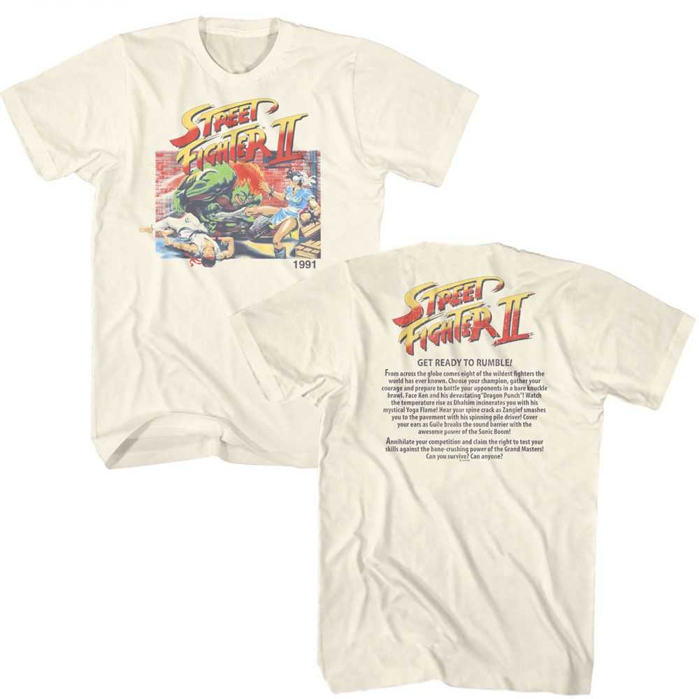 Street Fighter - STREET FIGHTER READY TO RUMBLE FRONT AND BACK Adult Shirt