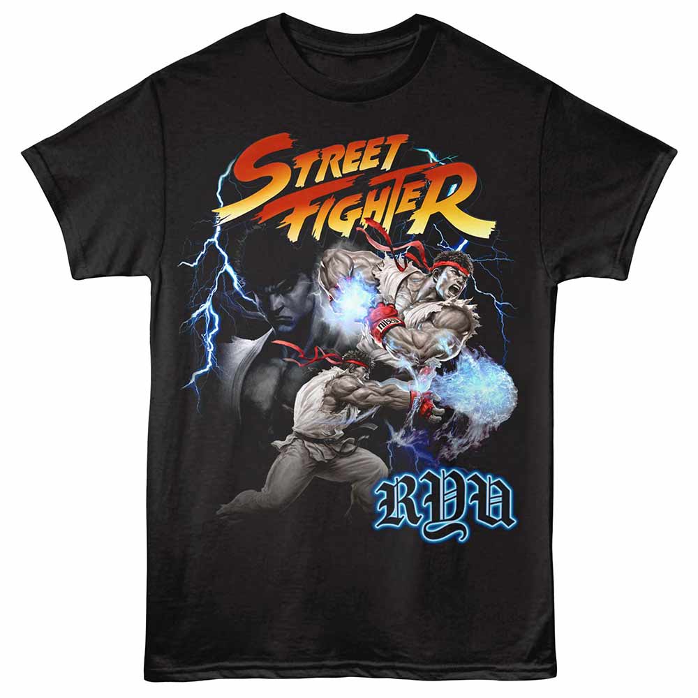 Street Fighter - STREET FIGHTER RYU MONTAGE Adult Shirt