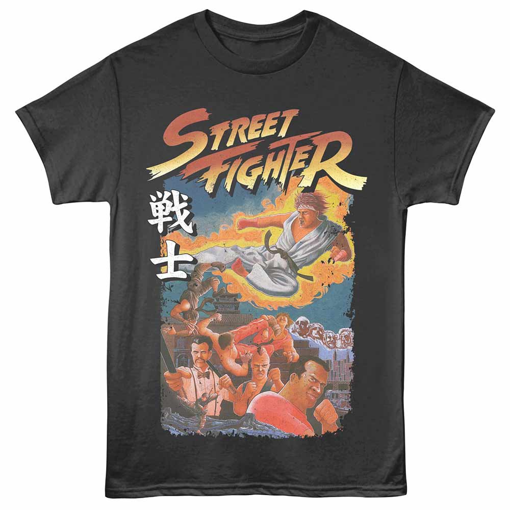 Street Fighter - STREET FIGHTER VINTAGE COLLAGE Adult Shirt