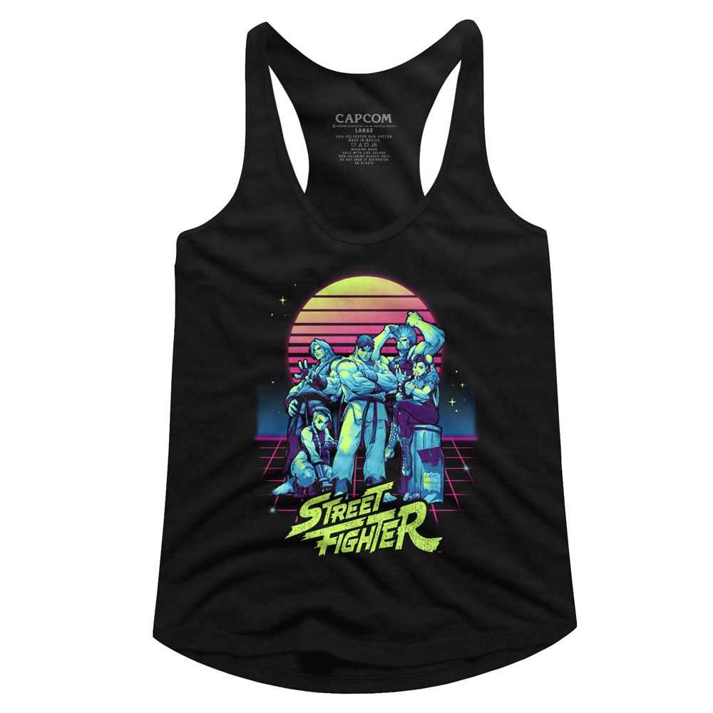 Street Fighter - SYNTHWAVE FIGHTER Adult Shirt