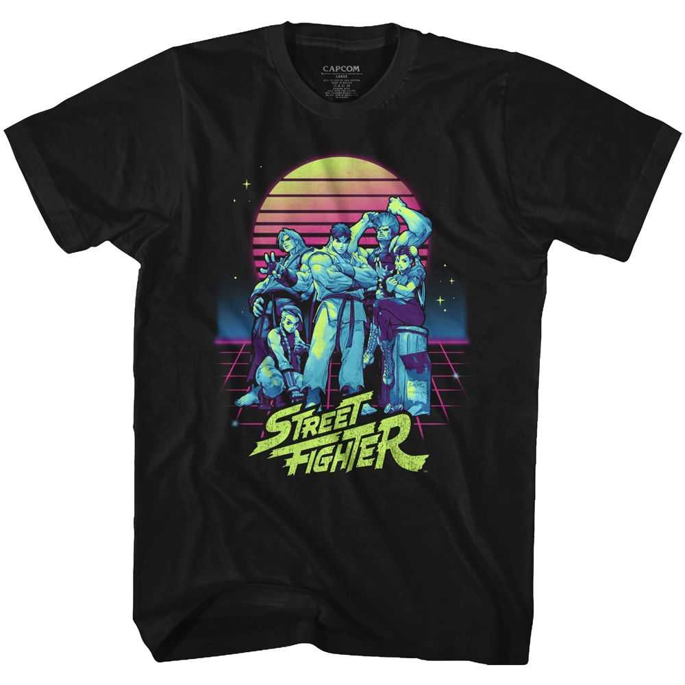 Street Fighter - SYNTHWAVE FIGHTER Adult Shirt