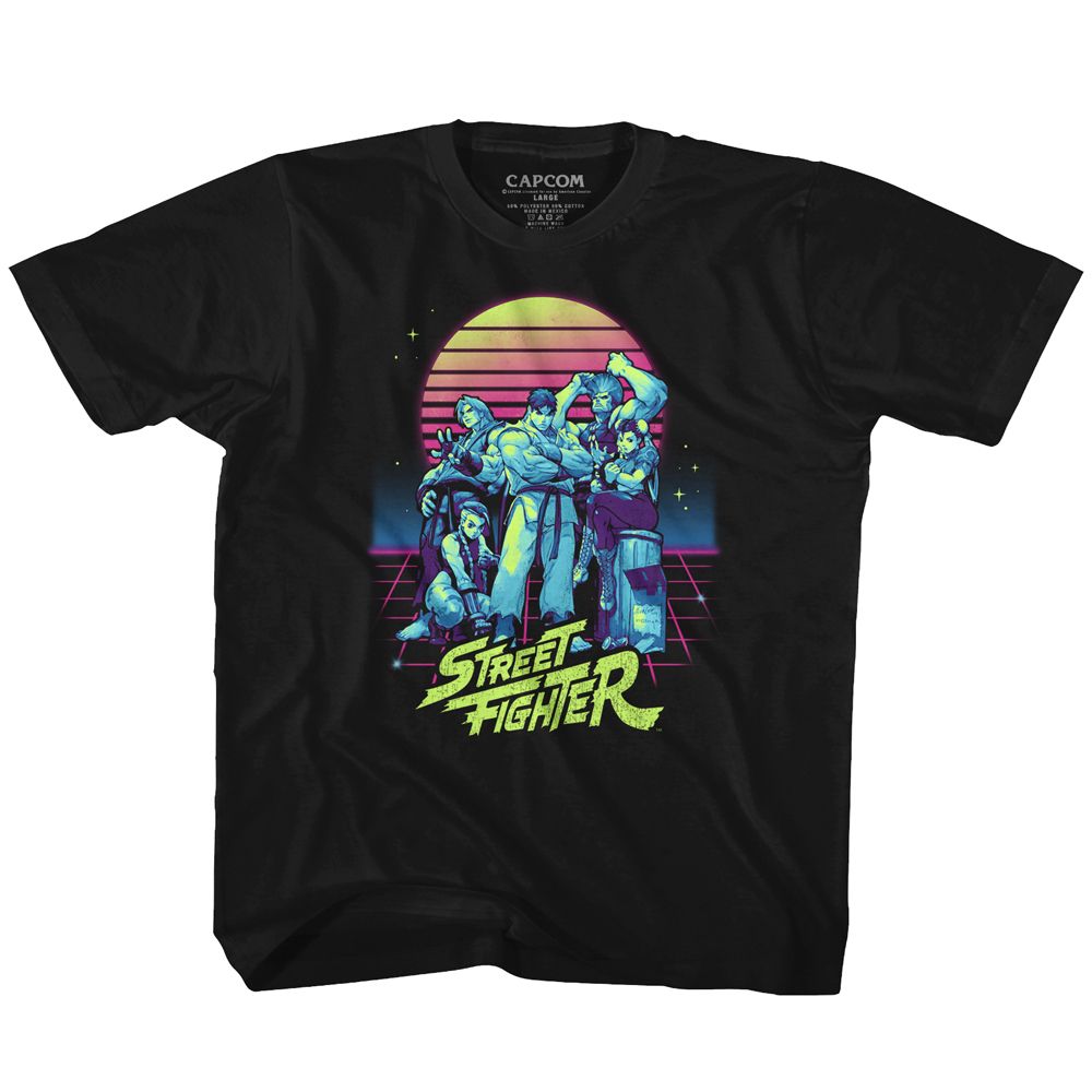 Street Fighter - SYNTHWAVE FIGHTER Youth Shirt
