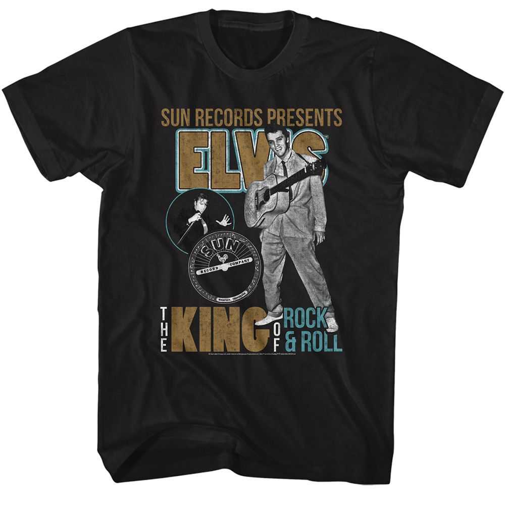 Elvis Sun Records - ELVIS KING OF ROCK AND ROLL Adult Shirt