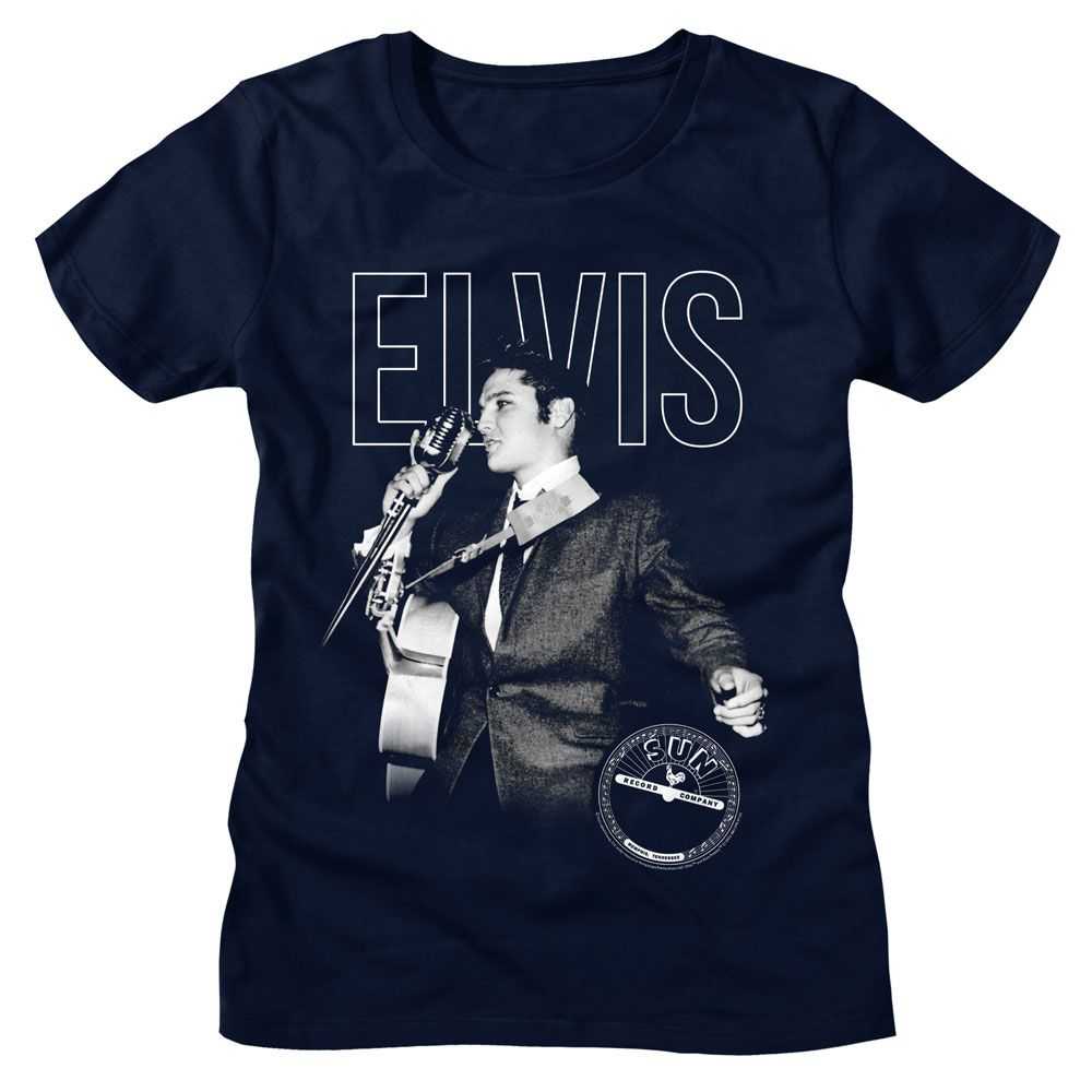 Elvis Sun Records - ELVIS ON THE MIC Adult Shirt