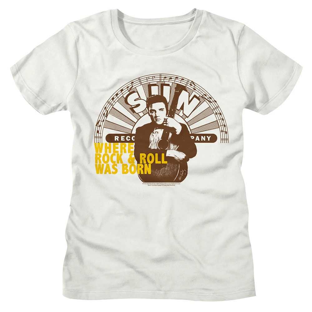 Elvis Sun Records - ELVIS WHERE ROCK AND ROLL WAS BORN Adult Shirt