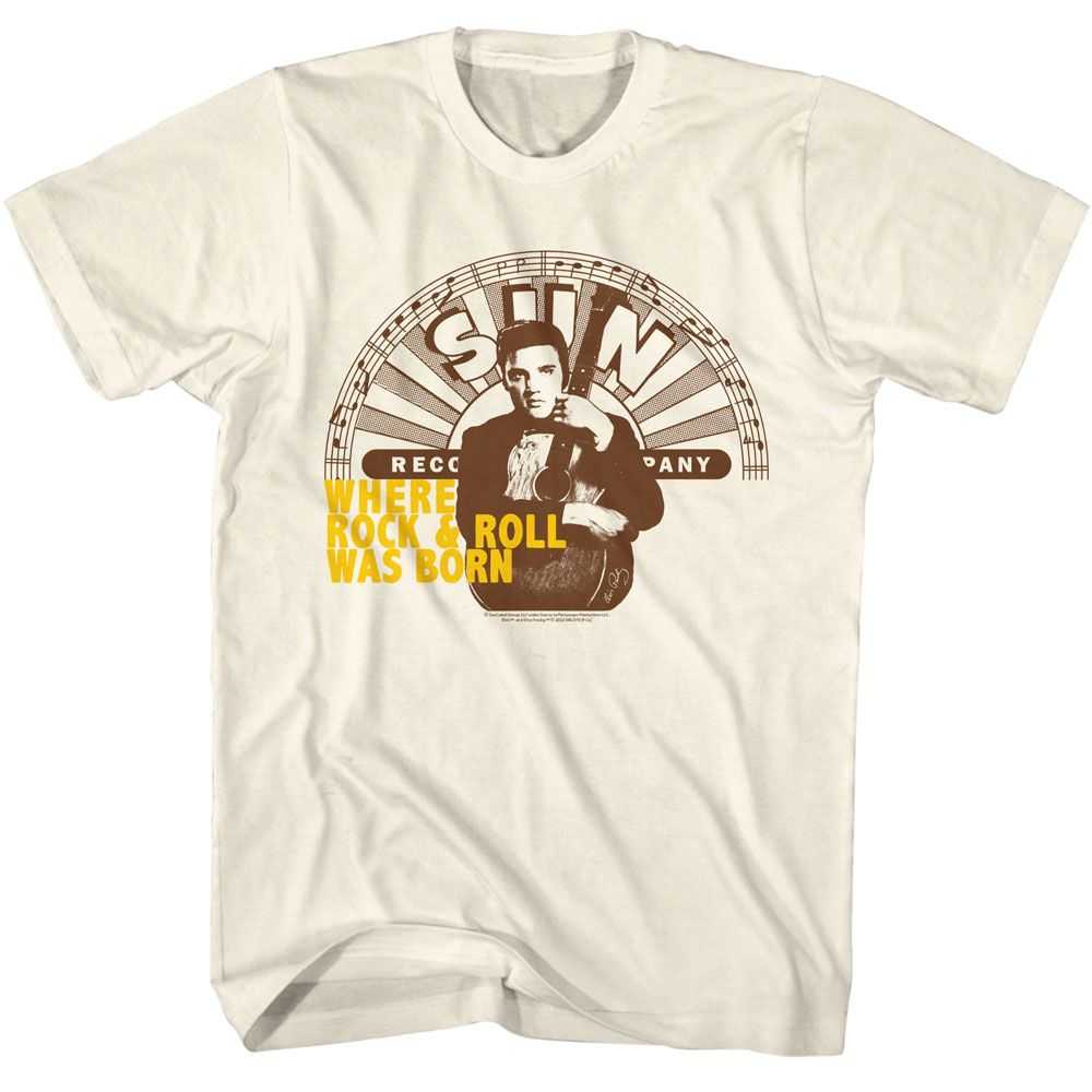 Elvis Sun Records - ELVIS WHERE ROCK AND ROLL WAS BORN Adult Shirt