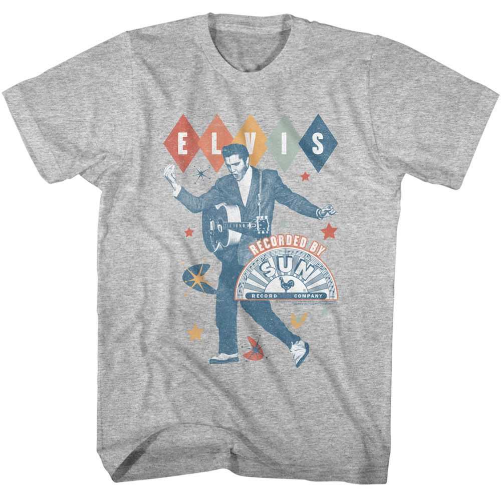 Elvis Sun Records - ELVIS SUN RECORDS RETRO SHAPES Adult Shirt