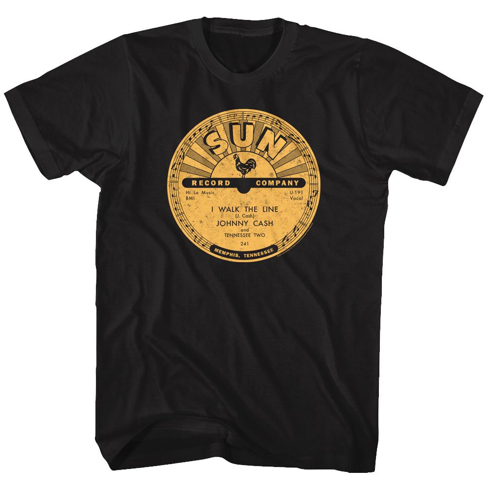 Sun Records - SUN RECORDS I WALK THE LINE Adult Shirt