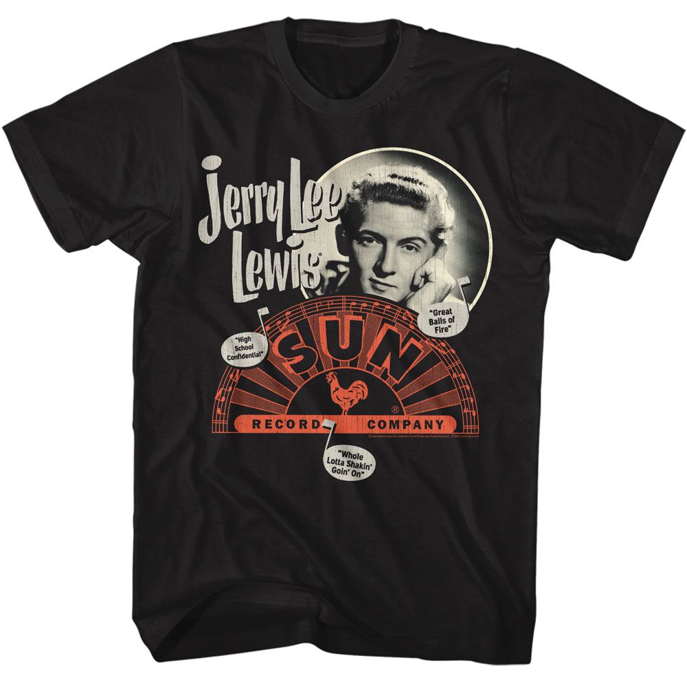 Sun Records - JERRY LEE LEWIS MUSIC NOTE SONG TITLES Adult Shirt