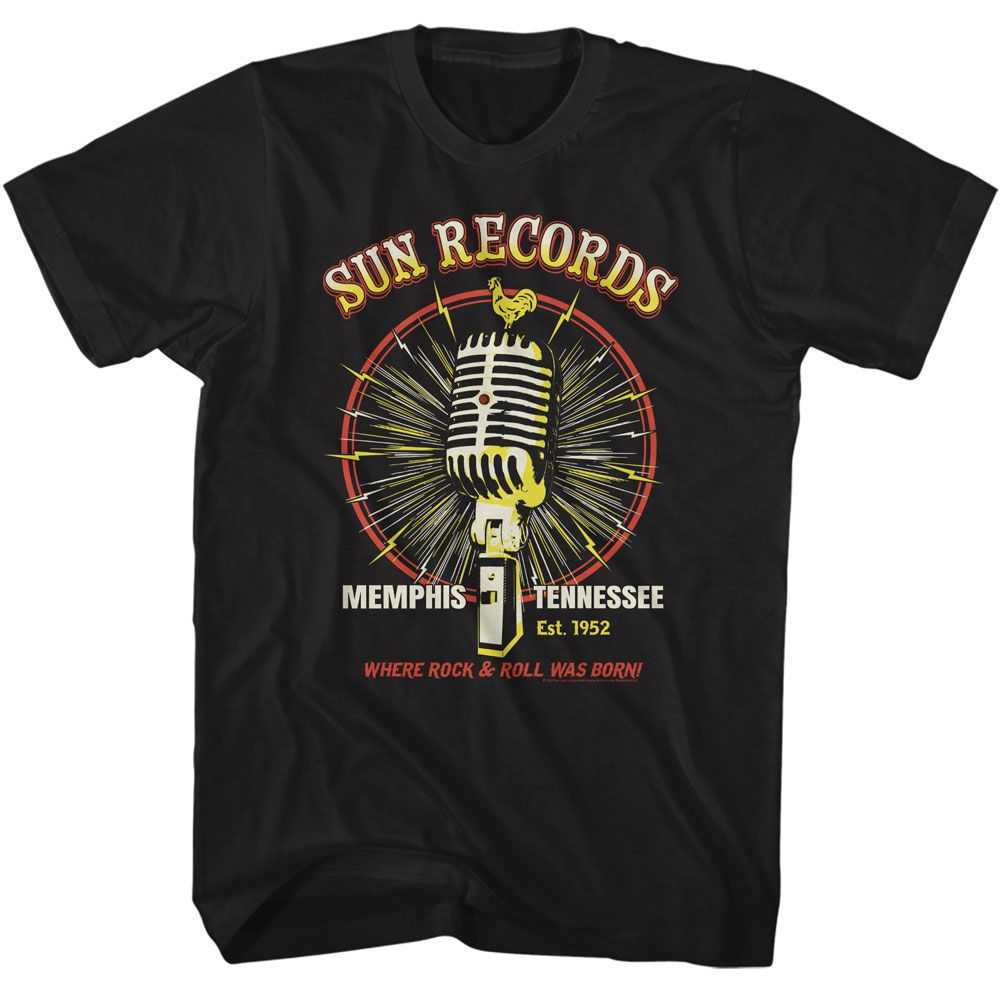 Sun Records - SUN RECORDS MICROPHONE BURST Adult Shirt