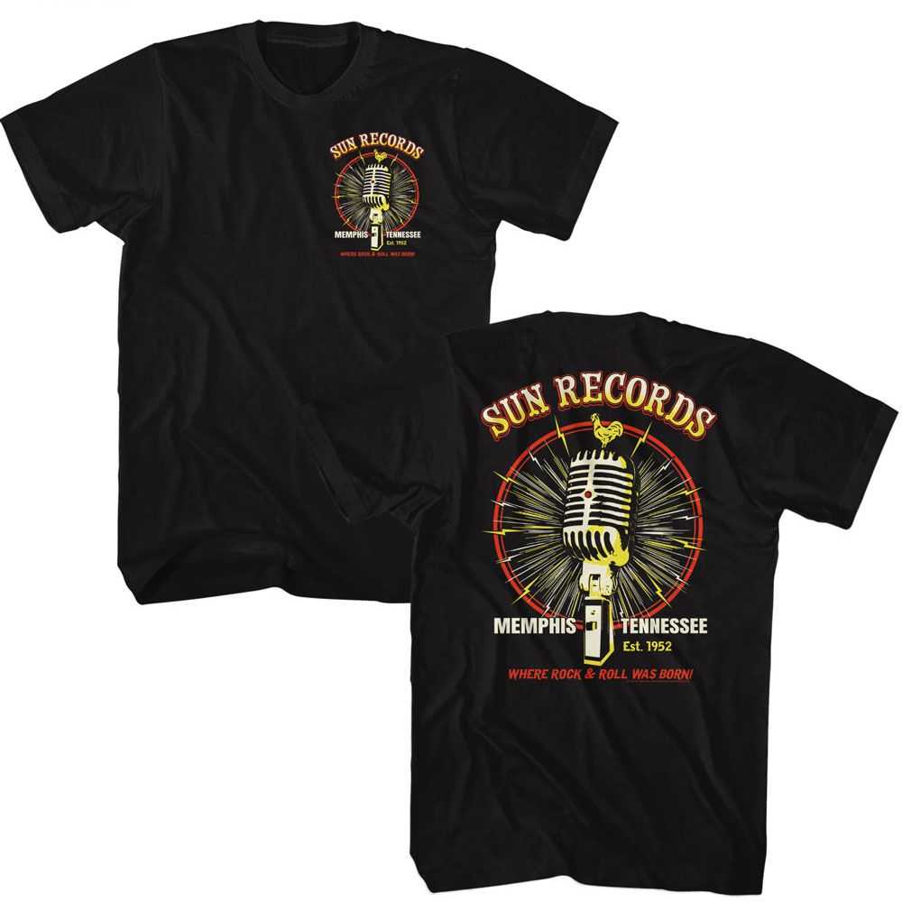 Sun Records - SUN RECORDS MICROPHONE BURST Adult Shirt