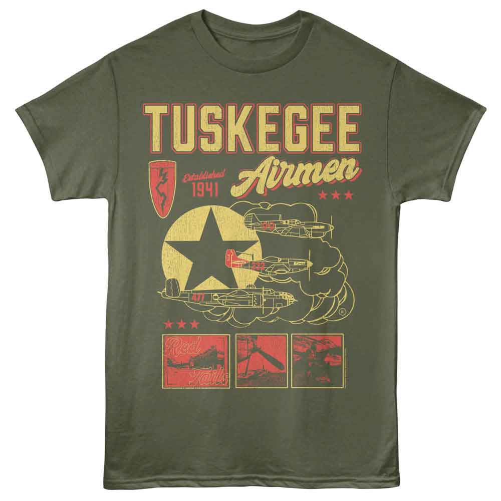 Tuskegee Airmen - TUSKEGEE AIRMEN GRAPHIC COLLAGE Adult Shirt